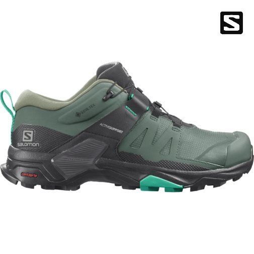 Green / Black Salomon X Ultra 4 GTX Women's Hiking Shoes | IE WK5716